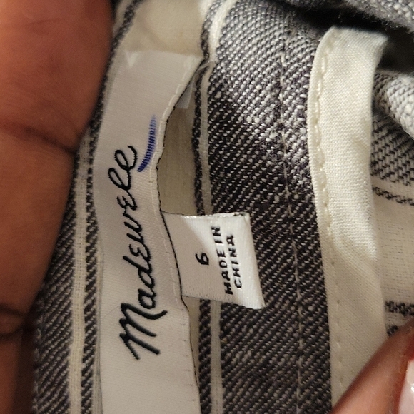 Madewell Linen Blend striped lace up skirt size 6 - Picture 6 of 9